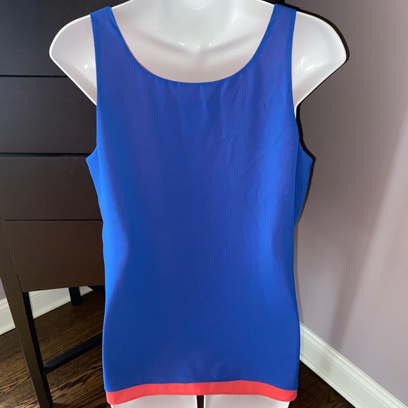Kenar Two-Toned Blue/Coral Flowy Layered Tank, EUC M - Picture 4 of 6